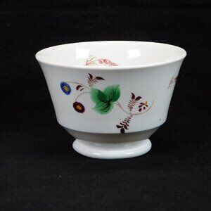 Vintage English White Hand Painted Floral Design Porcelain Finger Bowl 2.5"